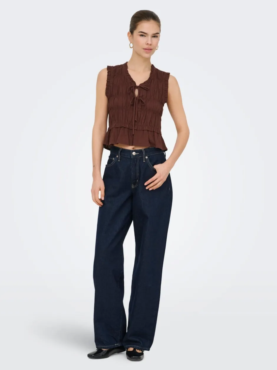 Clearance ONLGOA Hør Bluse Dame Toppe