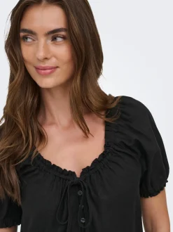New ONLGOA Hør Kort kjole Dame Kjoler