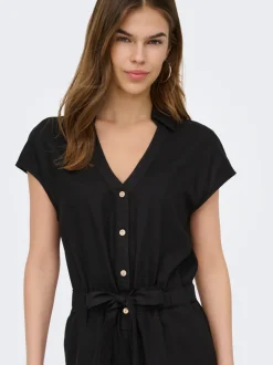 Best ONLGOA Hør Playsuit Dame Jumpsuits