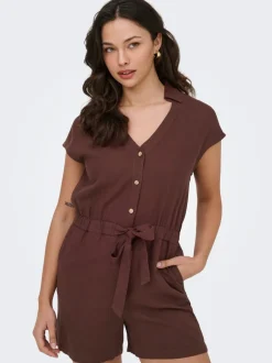 Best ONLGOA Hør Playsuit Dame Jumpsuits