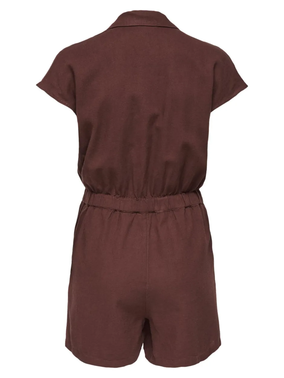 Best ONLGOA Hør Playsuit Dame Jumpsuits