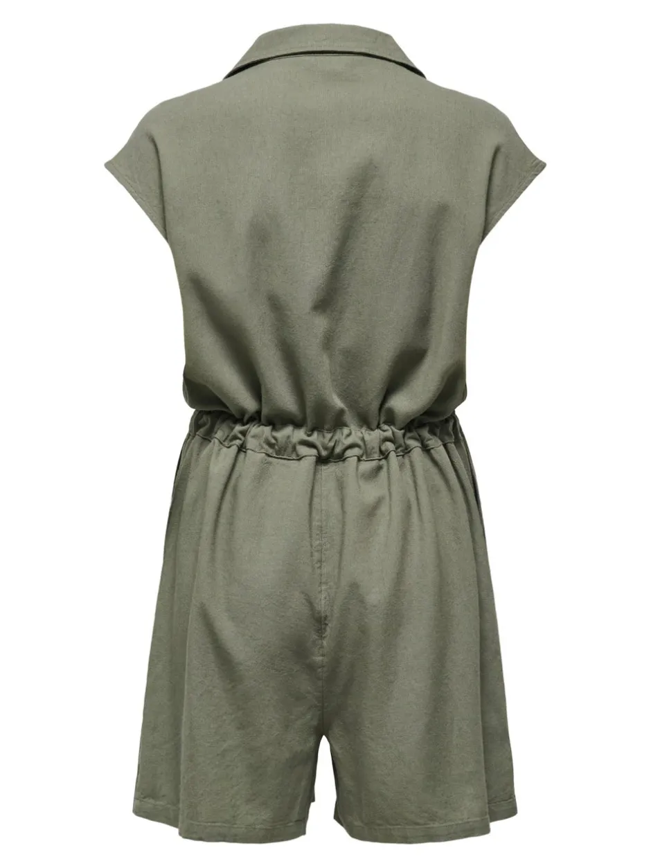 Discount ONLGOA Hør Playsuit Dame Jumpsuits