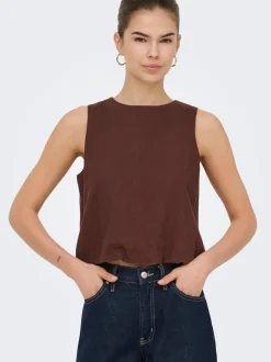 Hot ONLGOA Hør Top Dame Toppe
