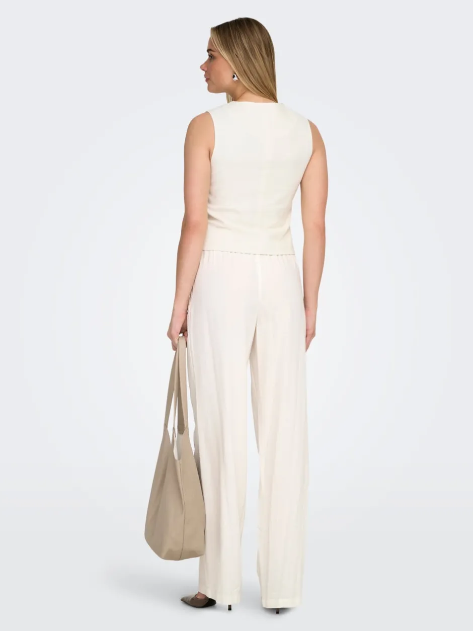 Clearance ONLGOA Straight fit Hør Bukser Dame Bukser
