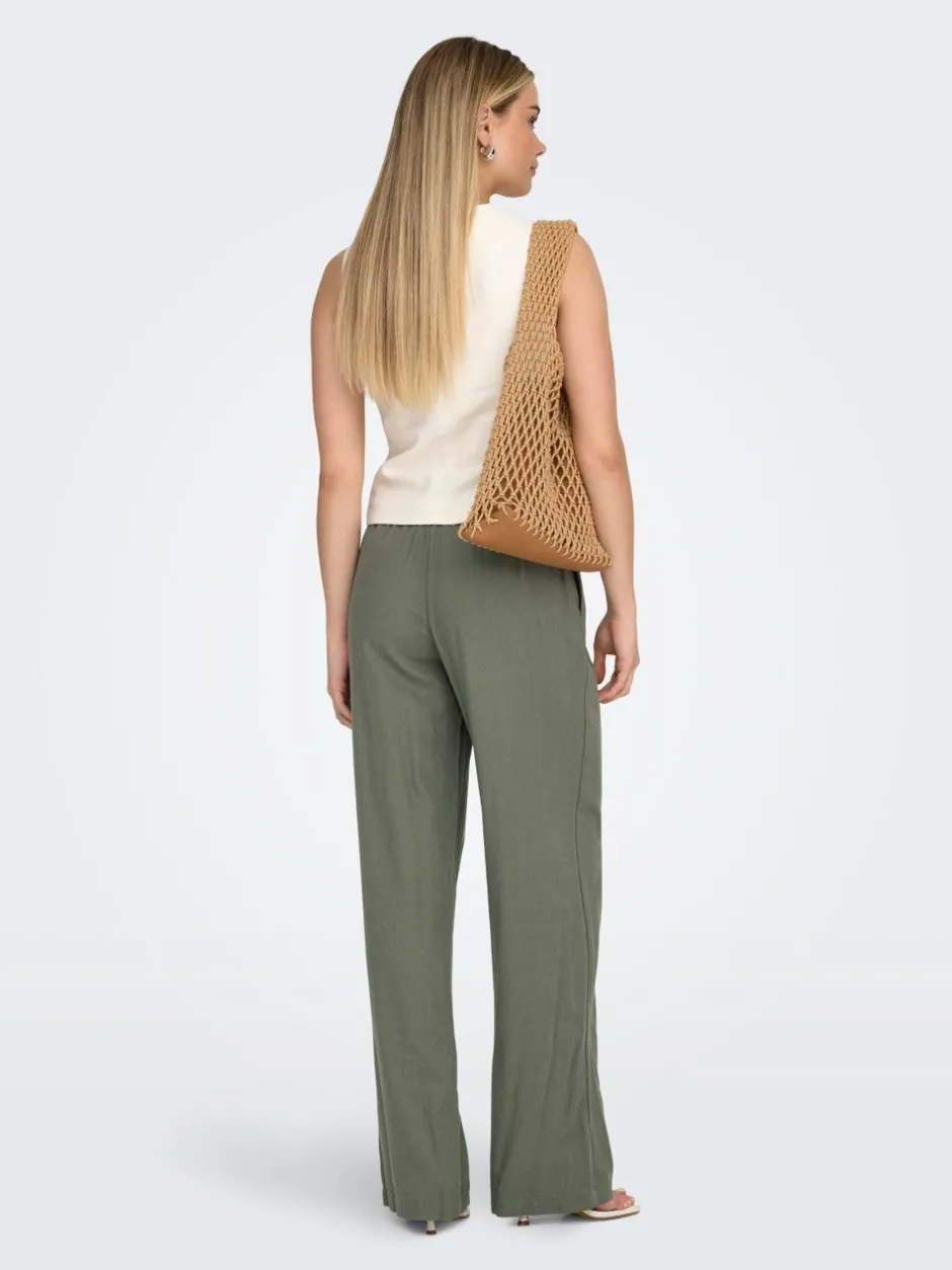 Clearance ONLGOA Straight fit Hør Bukser Dame Bukser