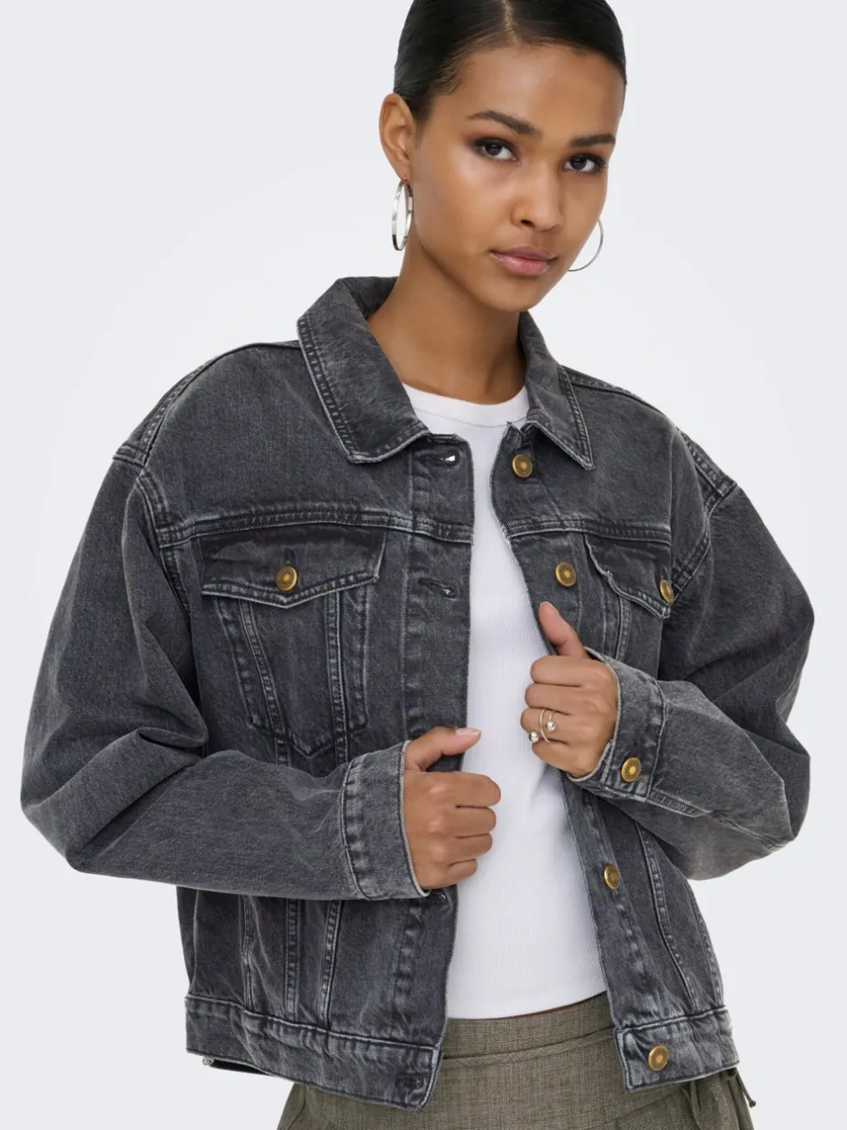 Online ONLHARPER Denimjakke Dame Jakker Og Frakker|Double Denim