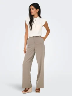 Sale ONLHATTIE-LANA Straight tapered fit Bukser i wide fit Dame Bukser