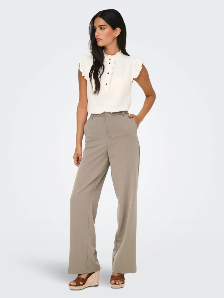 Sale ONLHATTIE-LANA Straight tapered fit Bukser i wide fit Dame Bukser