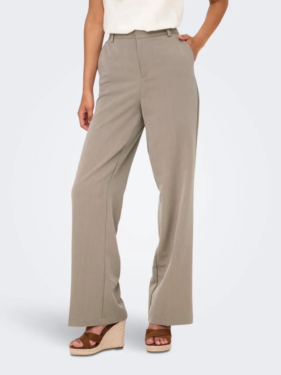 Sale ONLHATTIE-LANA Straight tapered fit Bukser i wide fit Dame Bukser