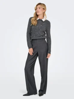 Sale ONLHATTIE-LANA Straight tapered fit Bukser i wide fit Dame Bukser