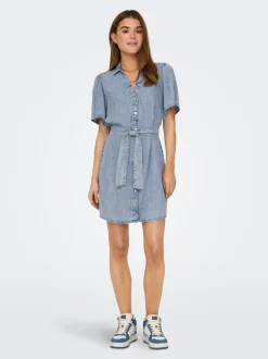 Best ONLHELENA Kort kjole Dame Kjoler|Double Denim