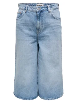 ONLHOPE Høj talje Cropped fit Lang Jeans Dame Shorts|Double Denim