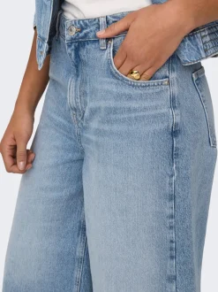 ONLHOPE Høj talje Cropped fit Lang Jeans Dame Shorts|Double Denim