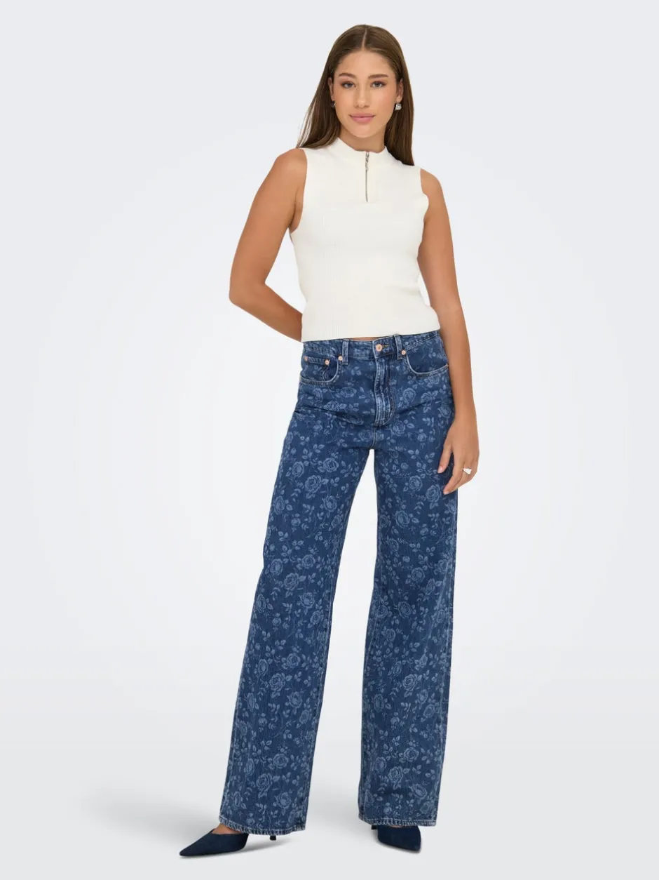 Best ONLHOPE Høj talje Wide leg fit Ankellængde Jeans Dame Jeans|Jeans
