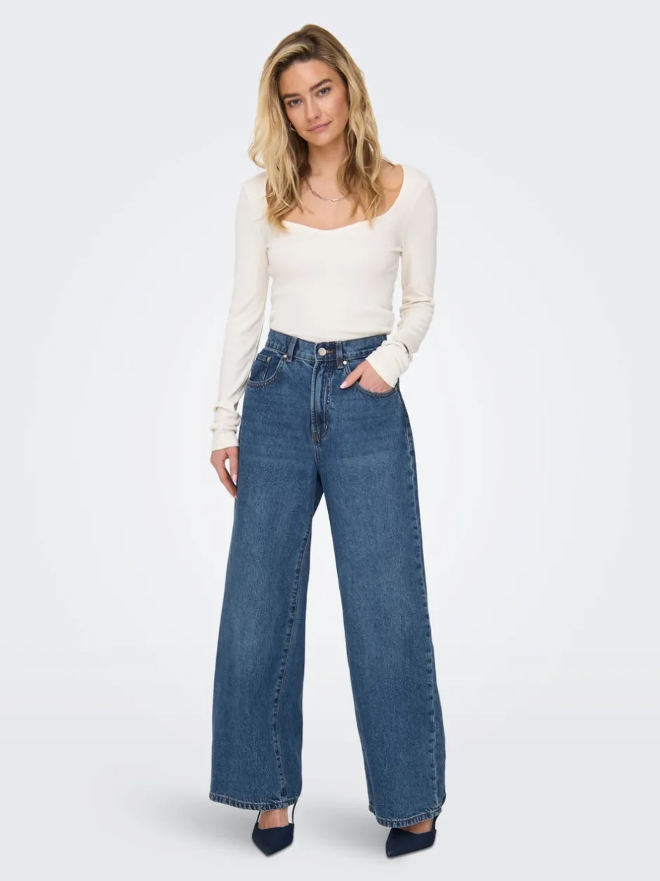 Online ONLHOPE Høj talje Wide leg fit Jeans Dame Jeans|Jeans