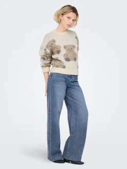 Clearance ONLHOPE Mellemhøj talje Wide leg fit Jeans Dame Jeans|Jeans