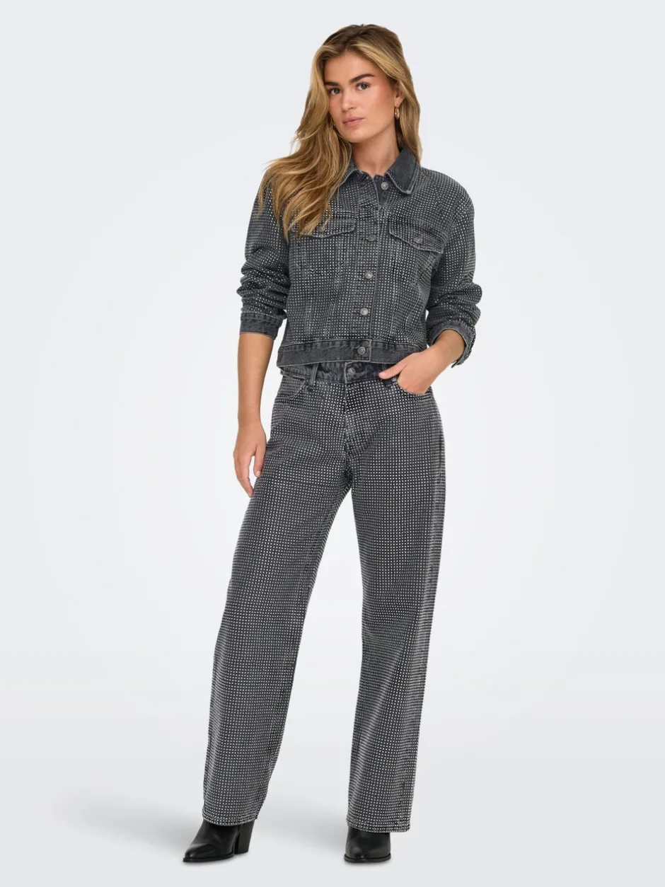 Online ONLHUDSON Mellemhøj talje Wide leg fit Jeans Dame Jeans|Jeans