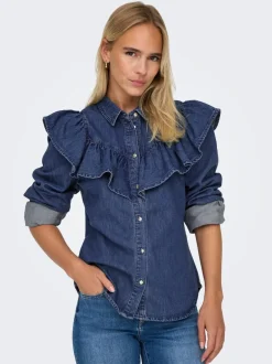 Hot ONLINDIGO Denim-skjorte Dame Skjorter