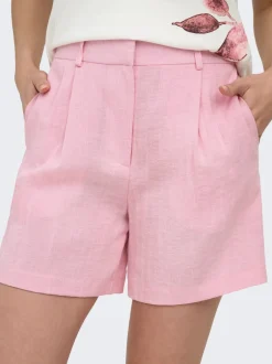 Discount ONLITA Høj talje Regular fit Hør Bermuda-shorts Dame Shorts