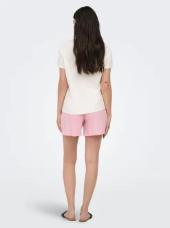 Discount ONLITA Høj talje Regular fit Hør Bermuda-shorts Dame Shorts