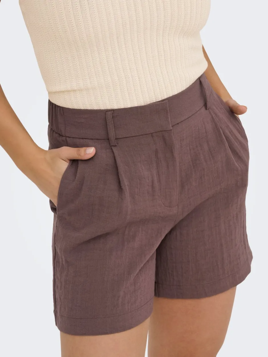 Hot ONLITA Høj talje Regular fit Hør Bermuda-shorts Dame Shorts