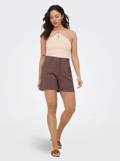 Hot ONLITA Høj talje Regular fit Hør Bermuda-shorts Dame Shorts