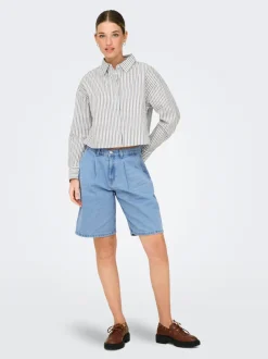 Outlet ONLIVY Wide leg fit Denim-shorts Dame Shorts|Double Denim