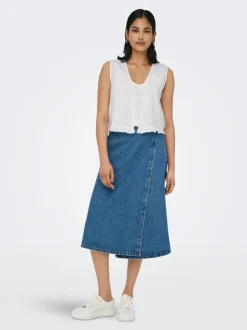 New ONLJAKIRI Hør Vest Dame Toppe