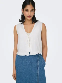 New ONLJAKIRI Hør Vest Dame Toppe