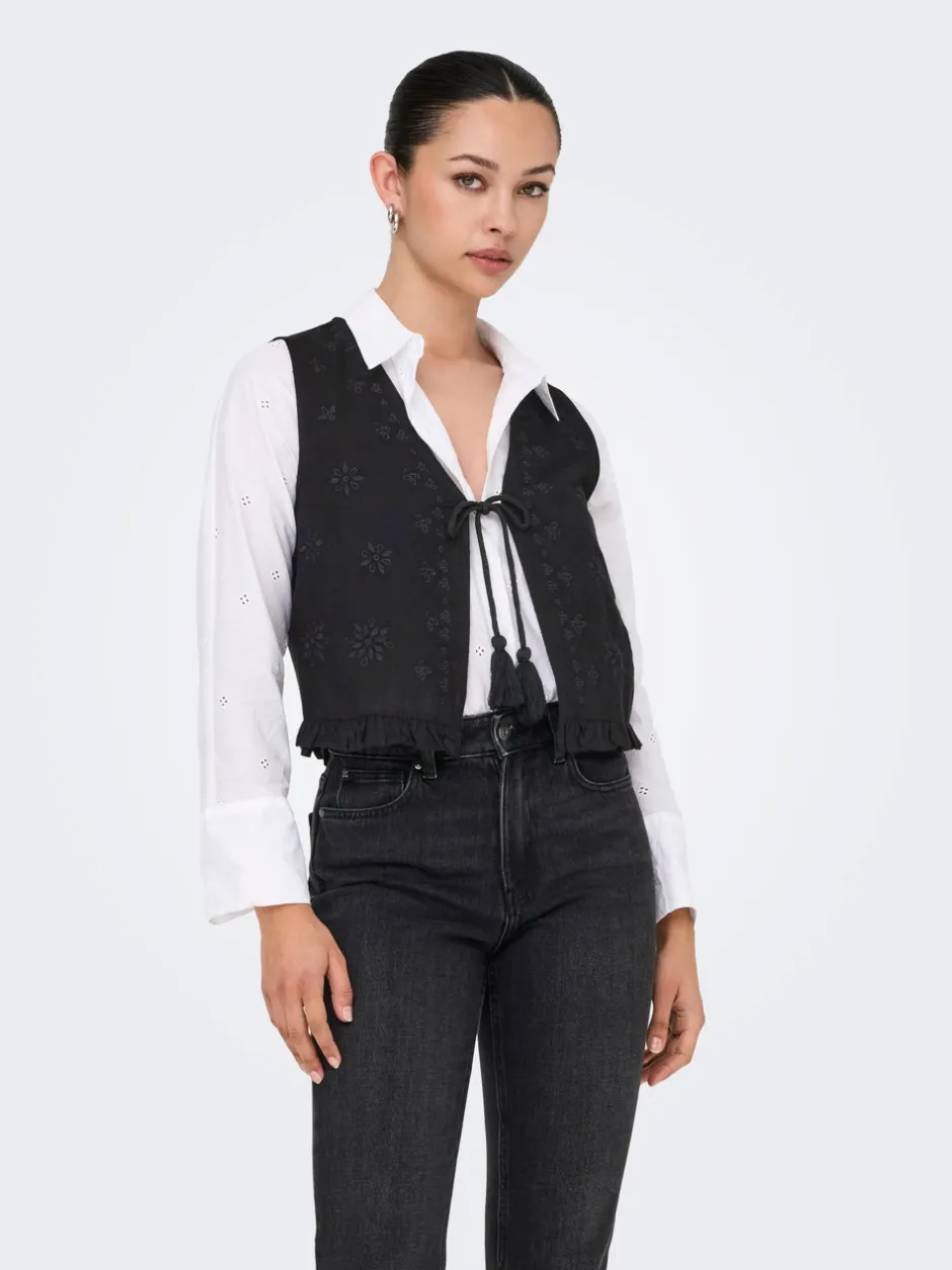 New ONLJAKIRI Hør Vest Dame Toppe