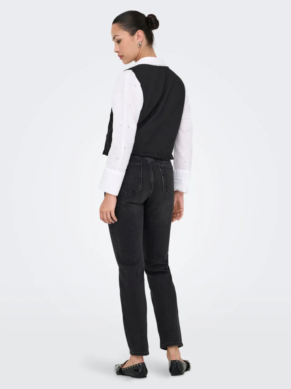 New ONLJAKIRI Hør Vest Dame Toppe