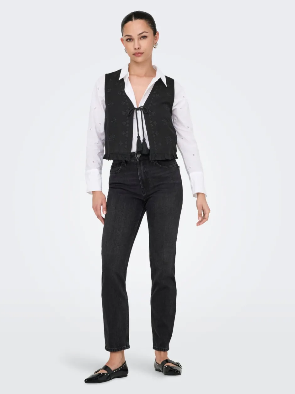 New ONLJAKIRI Hør Vest Dame Toppe