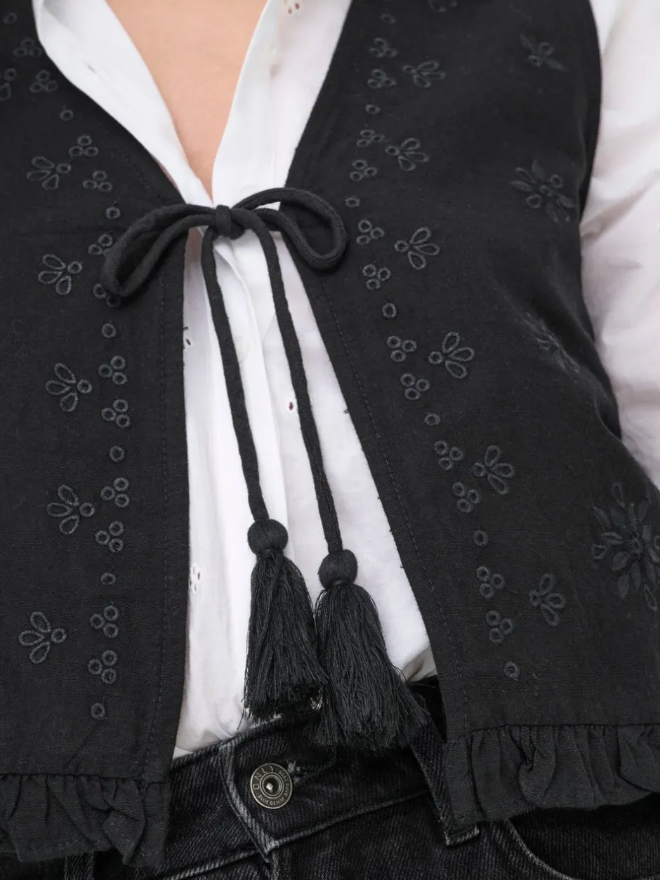 New ONLJAKIRI Hør Vest Dame Toppe