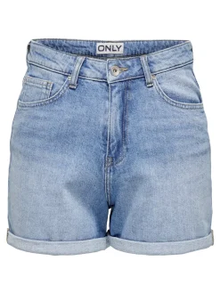 Online ONLJOSEPHINE Høj talje Regular fit Denim-shorts Dame Shorts|Double Denim