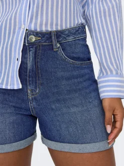 Sale ONLJOSEPHINE Høj talje Regular fit Denim-shorts Dame Shorts|Double Denim