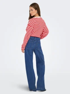 Best ONLJUICY Høj talje Wide leg fit Jeans Dame Jeans|Jeans