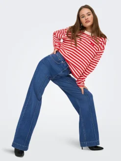 Best ONLJUICY Høj talje Wide leg fit Jeans Dame Jeans|Jeans