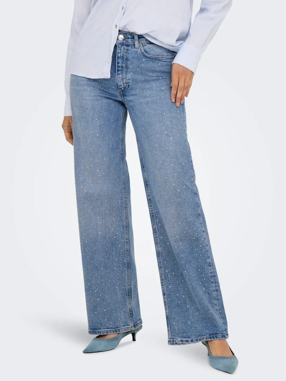 Sale ONLJUICY Høj talje Wide leg fit Jeans Dame Jeans|Jeans