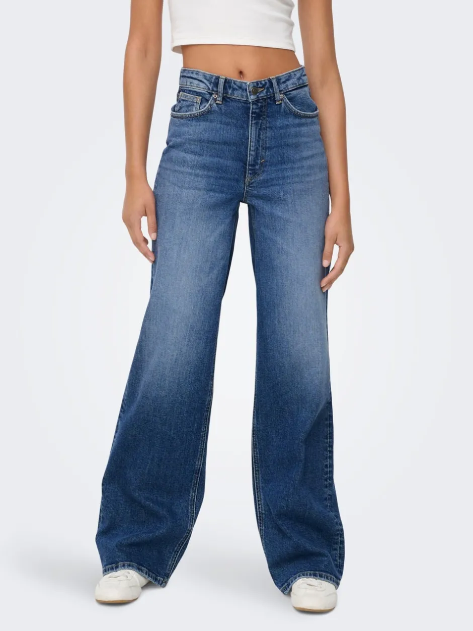 Online ONLJUICY Høj talje Wide leg fit Jeans Dame Jeans|Jeans