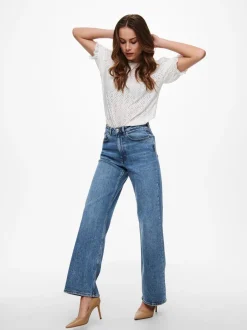 Outlet ONLJUICY Høj talje Wide leg fit Jeans Dame Jeans|Jeans