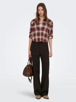 Hot ONLJUICY-SOFT Wide leg fit Bukser i wide fit Dame Bukser
