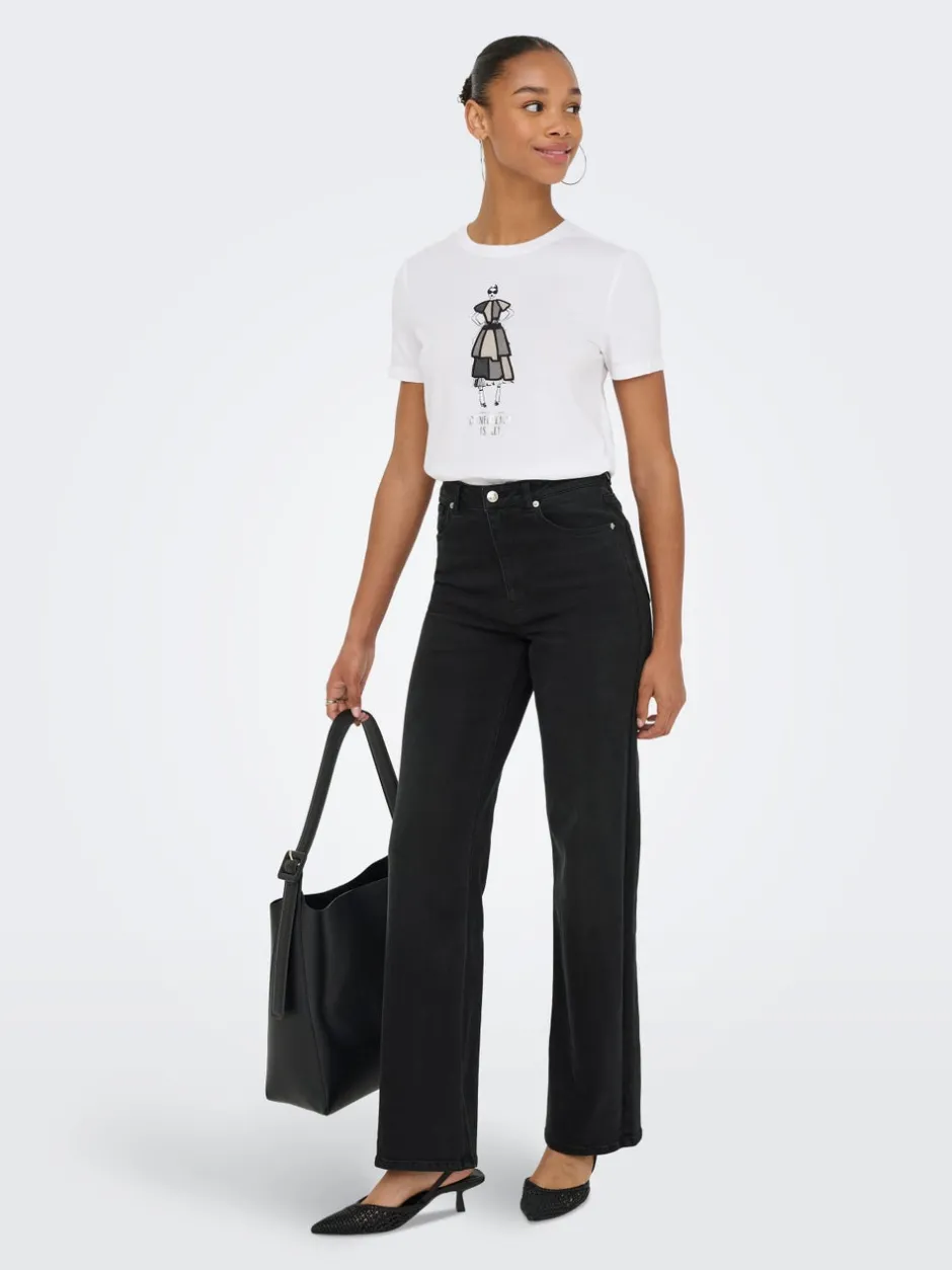 Clearance ONLJUICY-WAUW Høj talje Wide leg fit Jeans Dame Jeans|Jeans