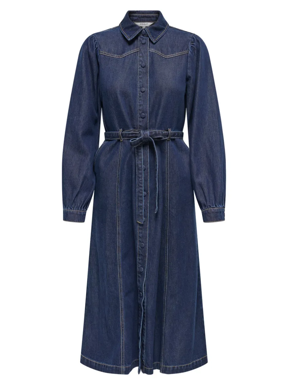 Clearance ONLJULIE Midikjole Dame Kjoler|Double Denim
