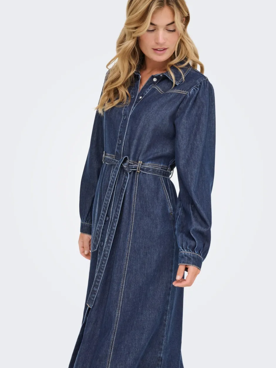 Clearance ONLJULIE Midikjole Dame Kjoler|Double Denim