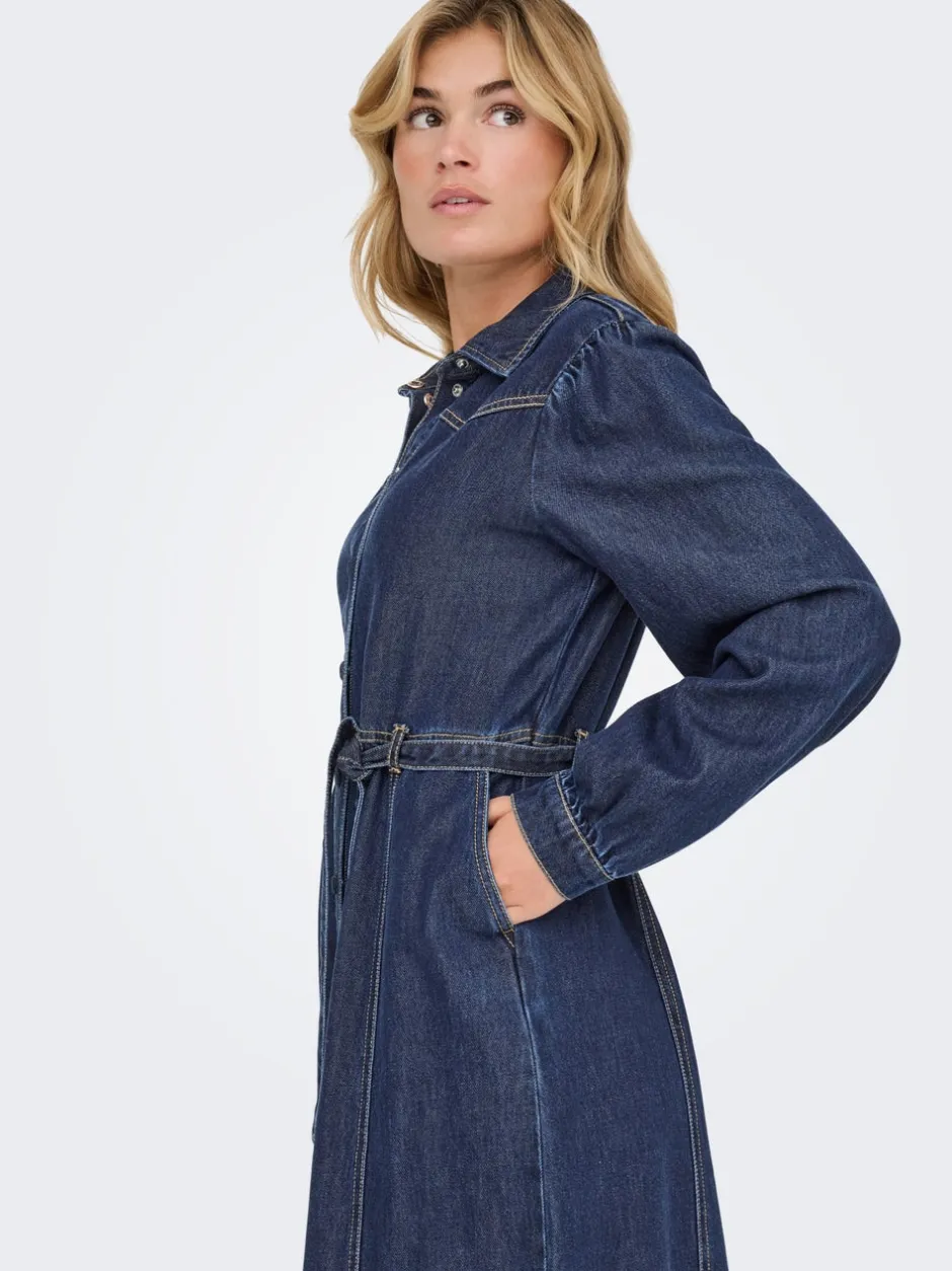 Clearance ONLJULIE Midikjole Dame Kjoler|Double Denim