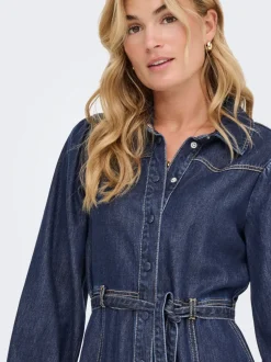 Clearance ONLJULIE Midikjole Dame Kjoler|Double Denim