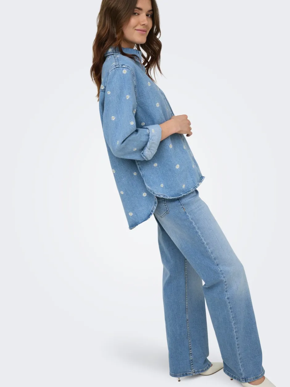 Discount ONLJULLES Lav talje Wide leg fit Jeans Dame Jeans|Jeans