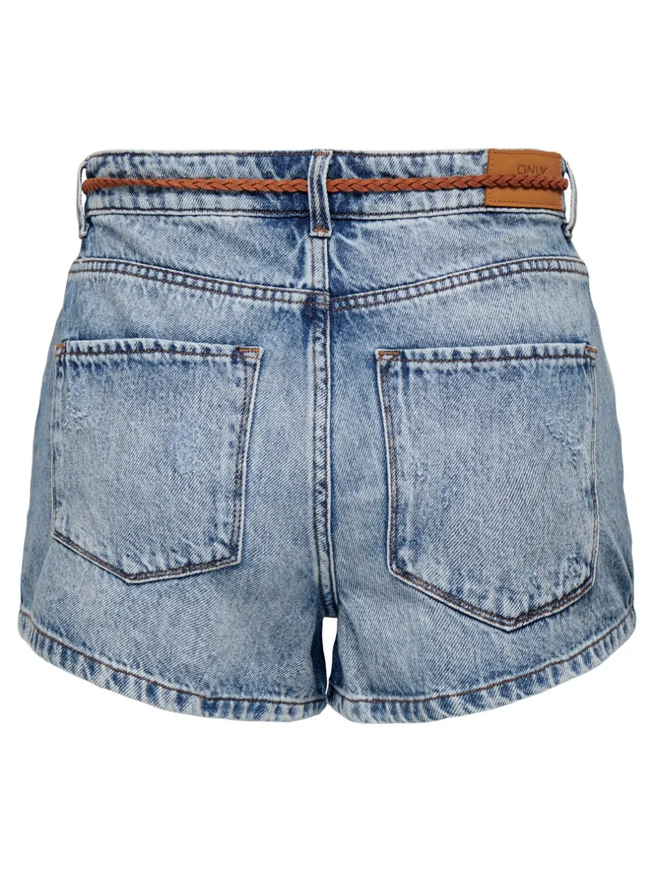 New ONLKELLY Høj talje Regular fit Denim-shorts Dame Shorts|Double Denim
