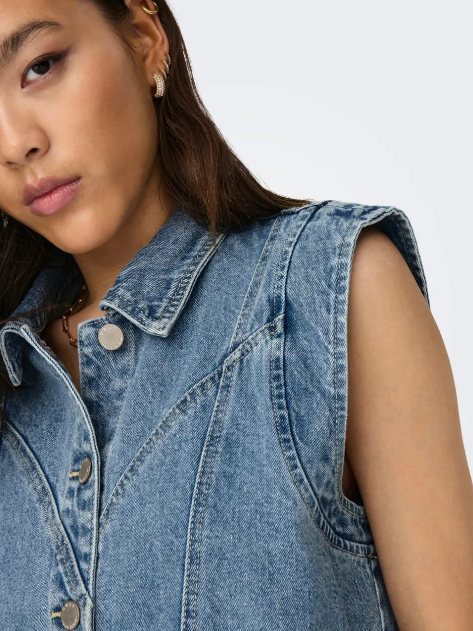 ONLKENNEDY Denimvest Dame Jakker Og Frakker|Double Denim
