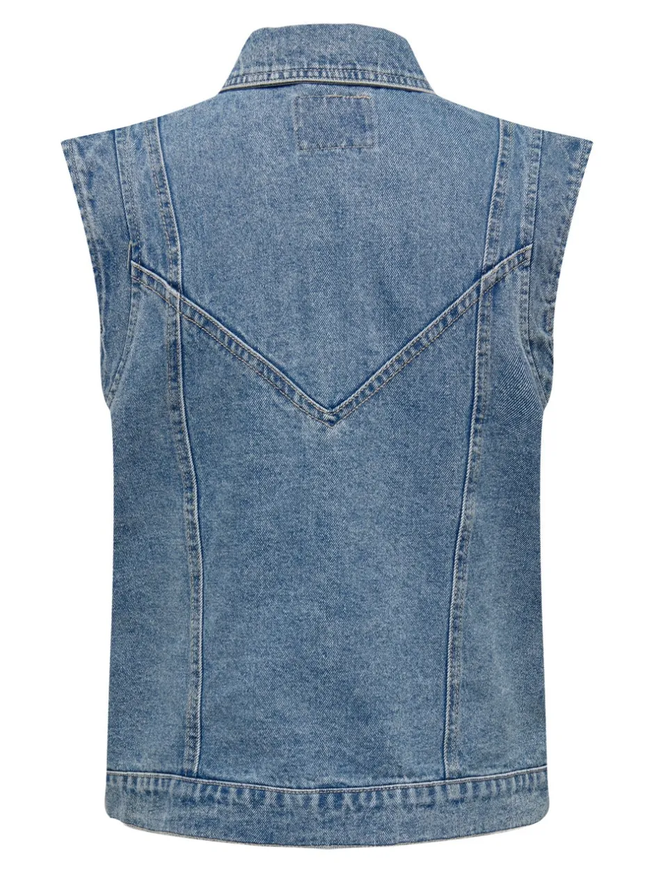 ONLKENNEDY Denimvest Dame Jakker Og Frakker|Double Denim